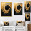 «Black Gold Modern Eclipse Moon», reproduction sur toile encadrée moderne-2077256114-2077256115-2077256117