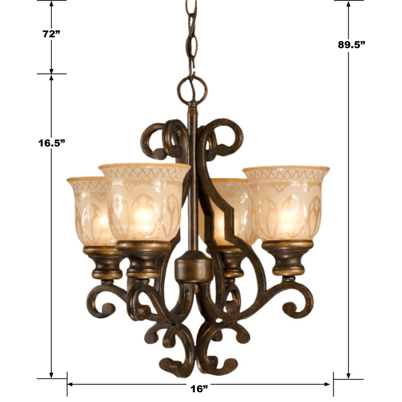 Tusten 4 - Light Shaded Classic / Traditional Chandelier
