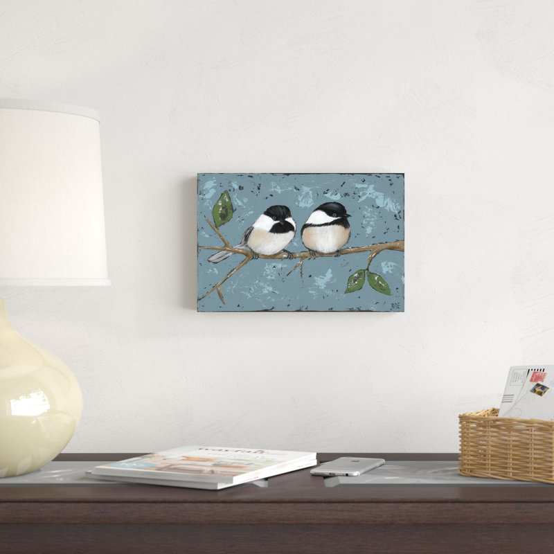 " Best Buds I " Mixed Media Painting, 8" H x 12" W