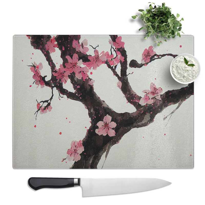 Seductive Cherry Blossom Tree Flowers  Glass Chopping Board