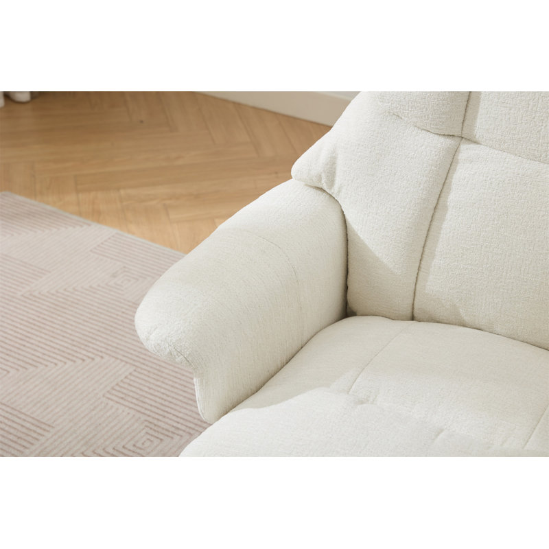 010-Fauteuil inclinable ergonomique avec repose-pieds, Blanc