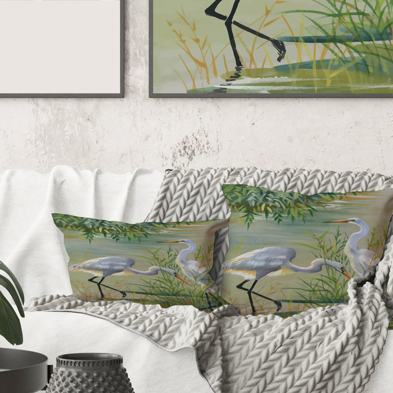 Coussin Heron Birds I - Traditional, 18" x 18"