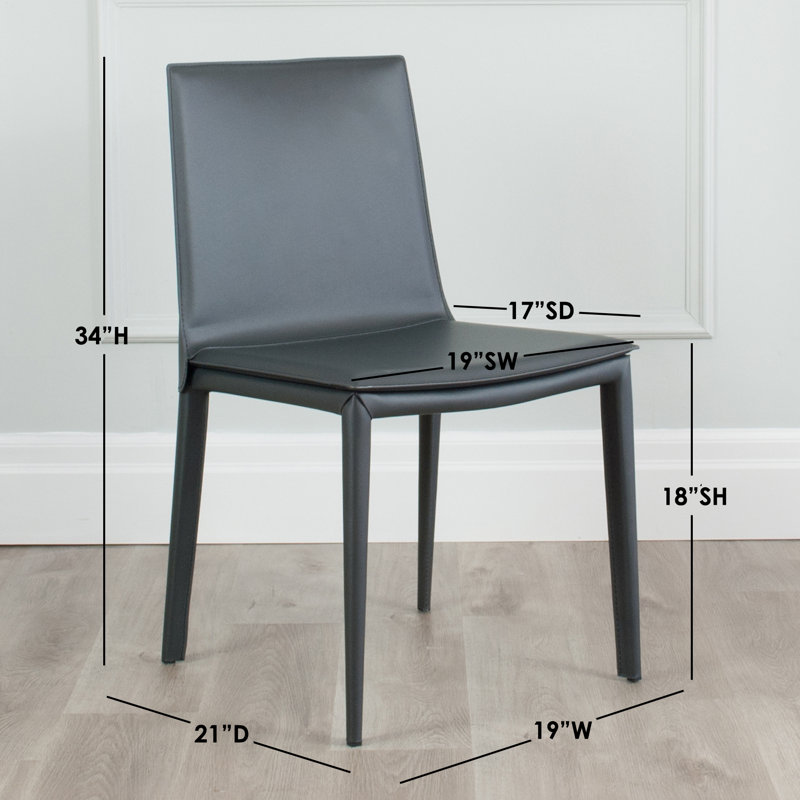Kanaya Leather Dining Chair, Gray