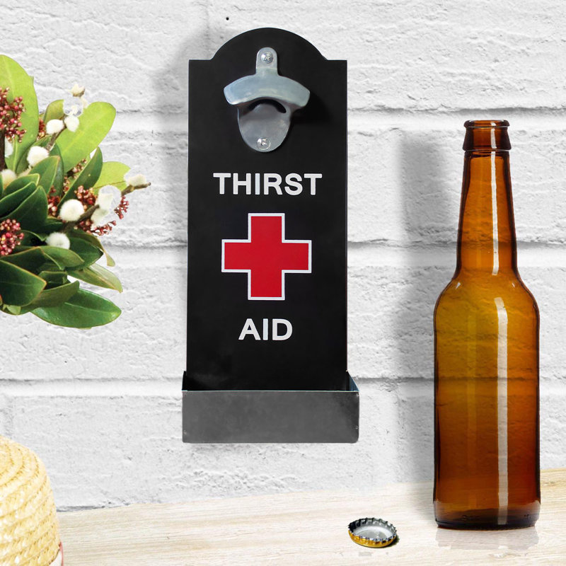 Thirst Aid Hangable Bottle Opener, Black