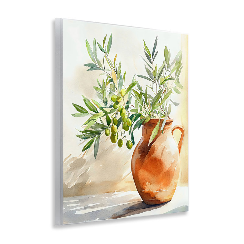 Plaque murale olive dans un vase en terre cuite, design par LSR Design Studio