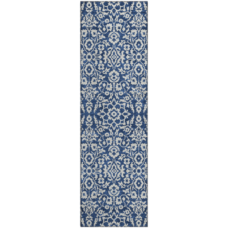 Premium Machine Washable Prisco Navy Rug