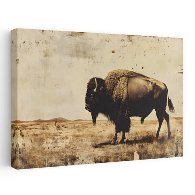 Impression d'art contemporain abstrait Lone Buffalo
