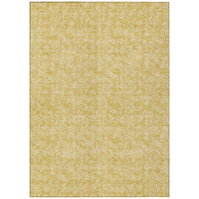 Lavonia Washable Floral Indoor / Outdoor Rug, Rectangle 5' x 7'6"