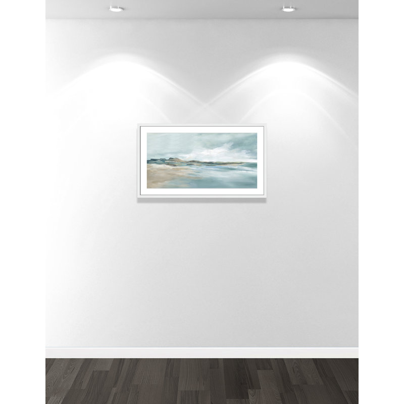Imprimé Sandpoint par Carol Robinson, Blanc, Reproduction encadrée avec passe-partout, H 20,5 po x l 35,5 po x P 1,25 po