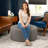Natacia Round Couch Ottoman – Oversized Giant Coffee Table & Foot Rest, Luxe Boucle-124376509-125791695