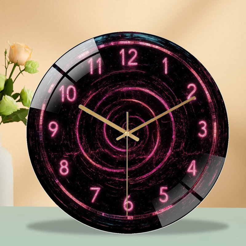 Horloge murale en verre 12 po
