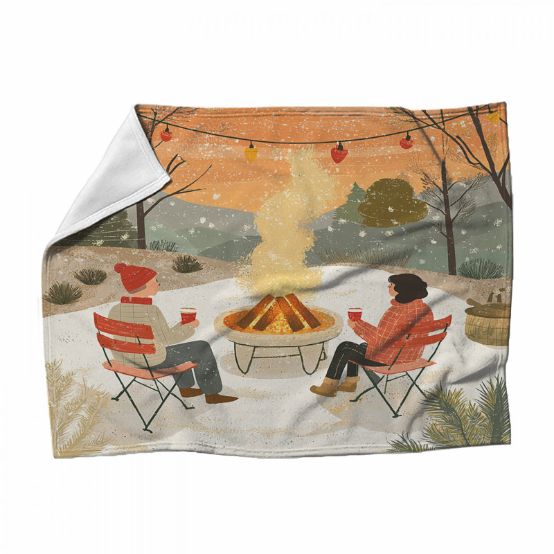Jeté en molleton Campfire - Jetés d'extérieur pour canapés ou lits, 68in W x 80in H