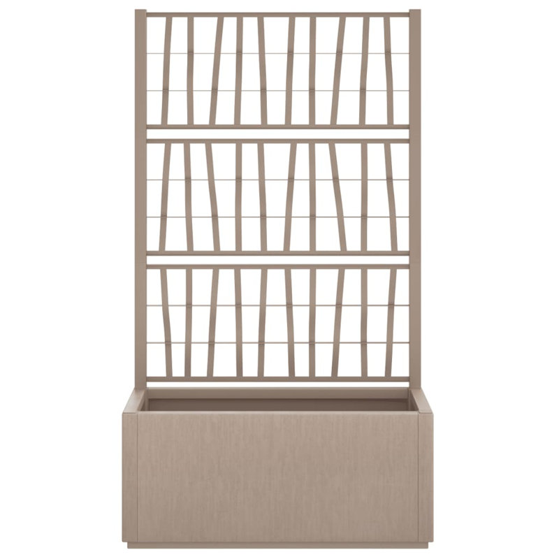 Jardinière rectangulaire Hisashi avec treillis intégré , Brun