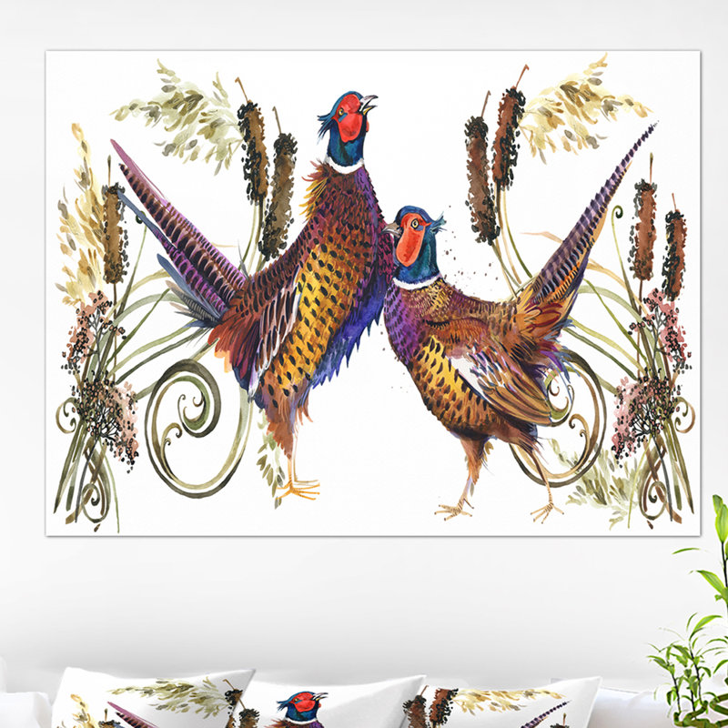 « group of oiseau », impression d’art graphique, H 30 po x l 40 po x P 1,5 po, Toile tendue