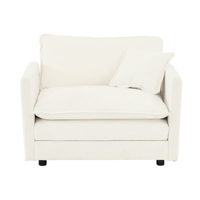 Chaise d'appoint haute en chenille de 2, blanc, chaises d'appoint de salon avec coussin, structure en bois massif, revêtement en tissu respirant, rembourrage en éponge pour un siège relaxant avec base de fauteuils rembourrés 2 po