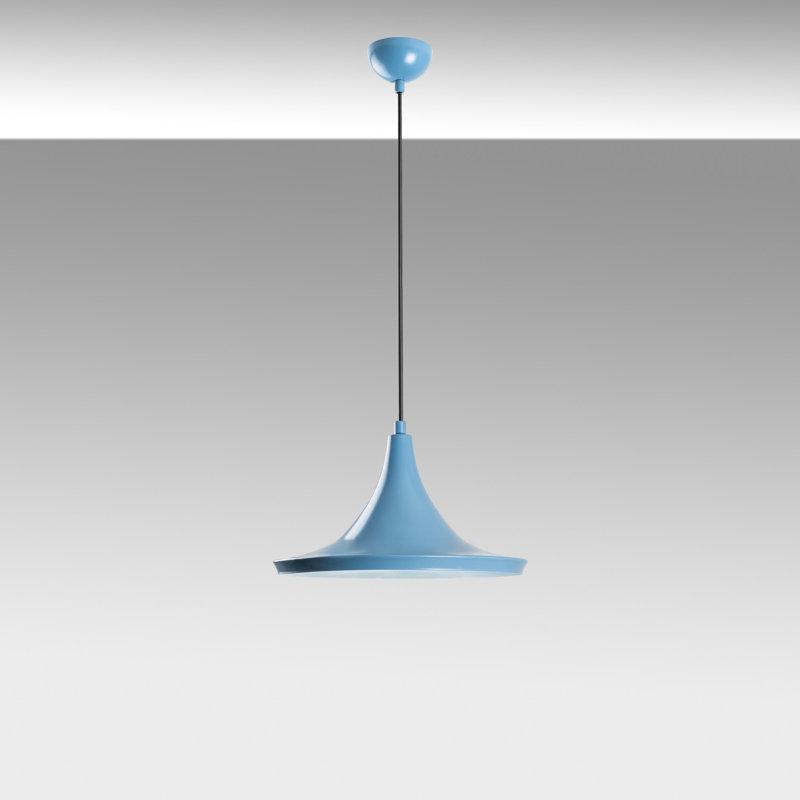 Elegant Light Blue Chandelier, Adjustable Height 11.8 to 46.1 Inches | Metal Body, Ø11.8 x 2.8 Inches Base Plate | 1 x E27 Socket, Max 40W (Bulb Not Included) | Stylish Lighting for Modern Home Decor