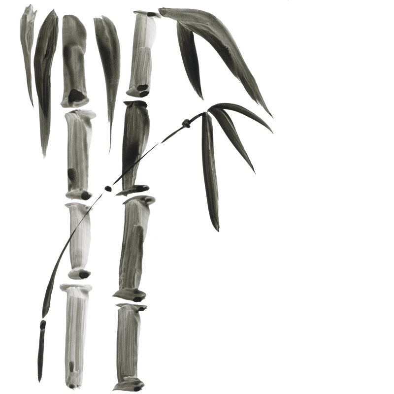 Peinture de bambou Firdes par Katyau, H 36 po x l 36 po