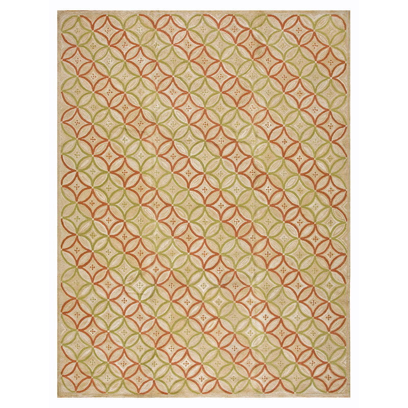 Hand Hooked Wool Geometric Area Rug