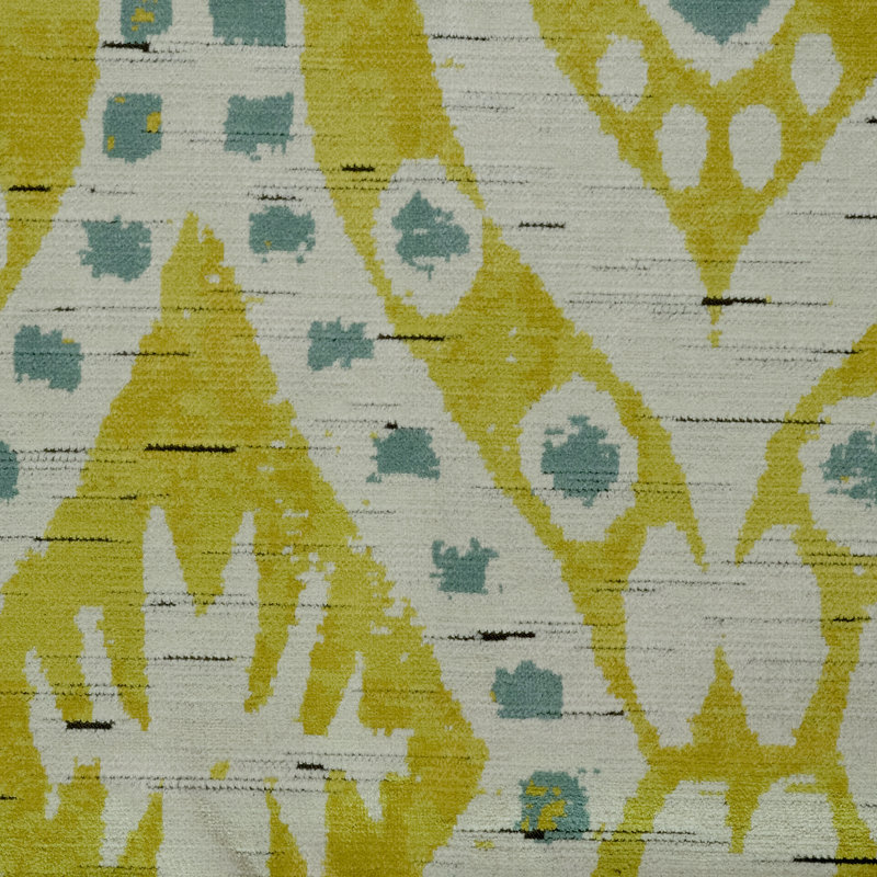 Seraphina - A Large Scale Modern Cut Velvet Upholstery Fabric By The Yard, Citron