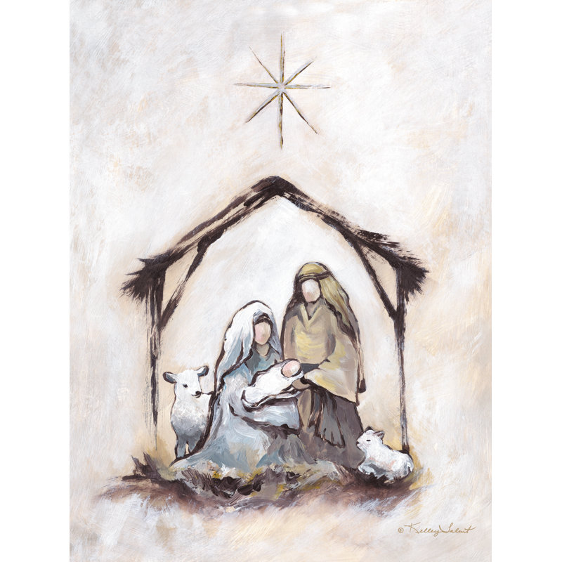 Le premier Noël sur toile, H 18 po x l 12 po