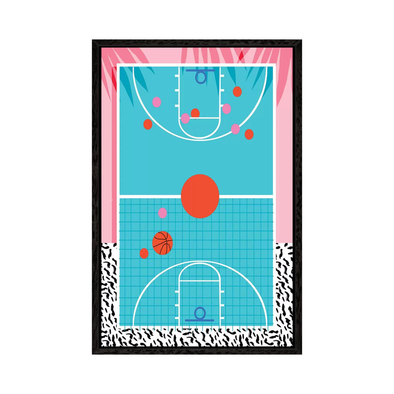 Hoops 1 Piece Wall Art on Canvas, 66.04 cm H x 45.72 cm W, Black Floated Frame