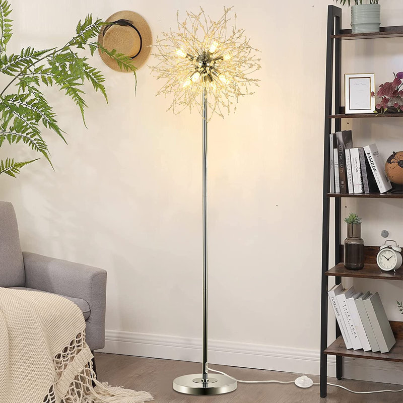 Lampe sur pied 68,9 po Lindie, Chrome