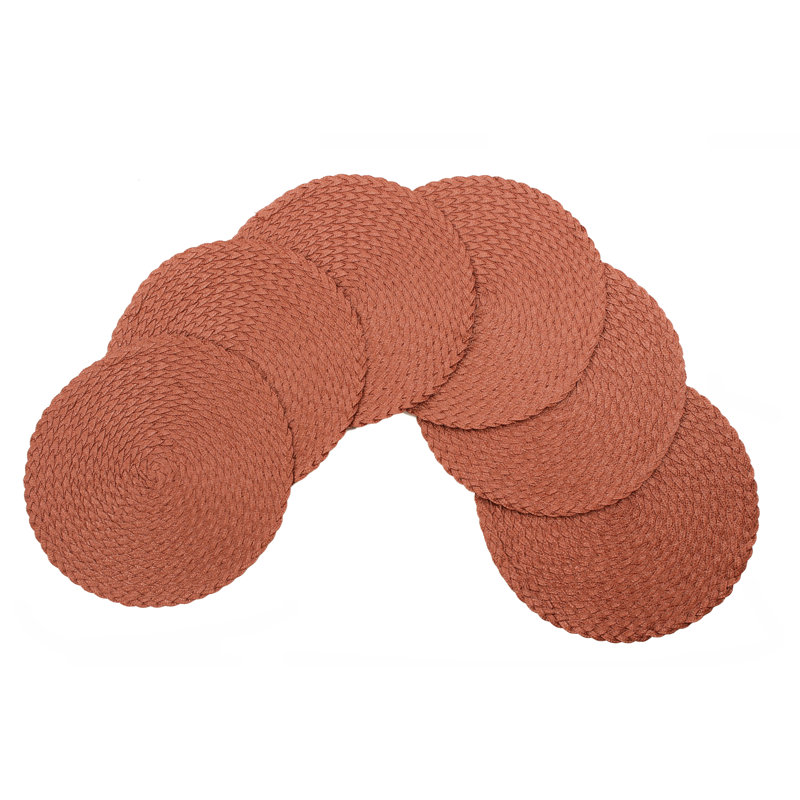 Ensemble de 6 napperons antidérapants Daisy, Rouille