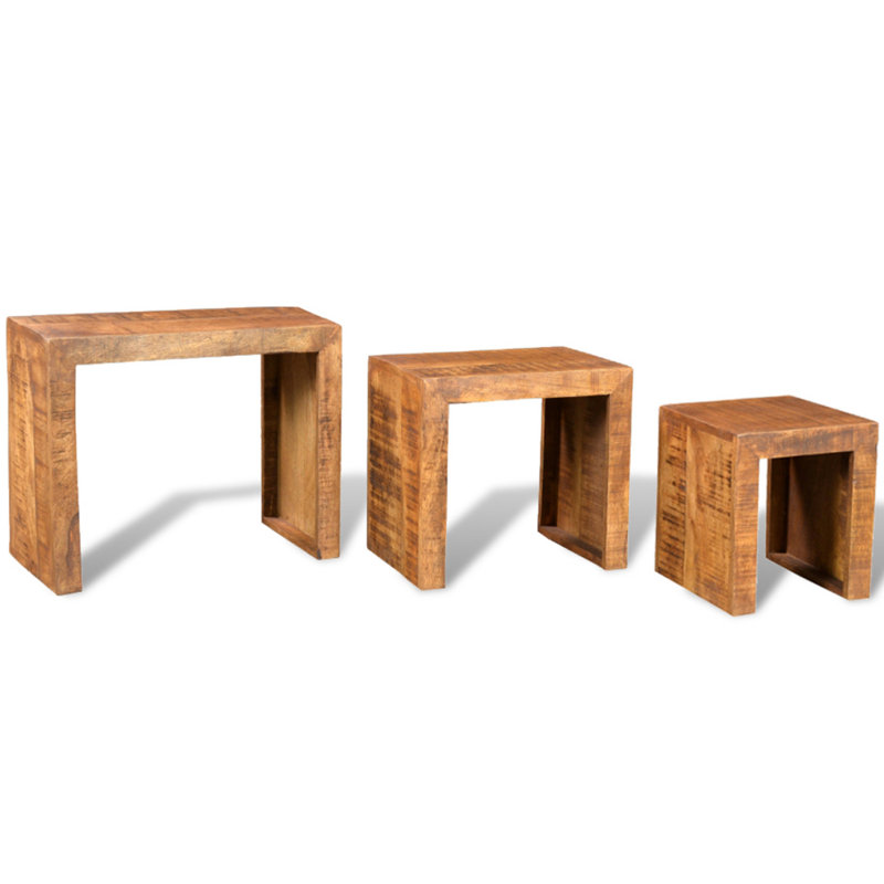 Solid Wood Sled Nesting Tables
