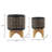 Stoneware and Wood Planter on Stand - Modern Ceramic Plant Pot with Elevated Wooden Base, Stylish Decorative Accent for Indoor Spaces, Durable and Elegant Design for Contemporary Home Decor-1550778650-1550784673