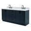 ARIEL Kelly 73 Double Sink Bathroom Vanity with Italian Carrara Marble Top-334481442
