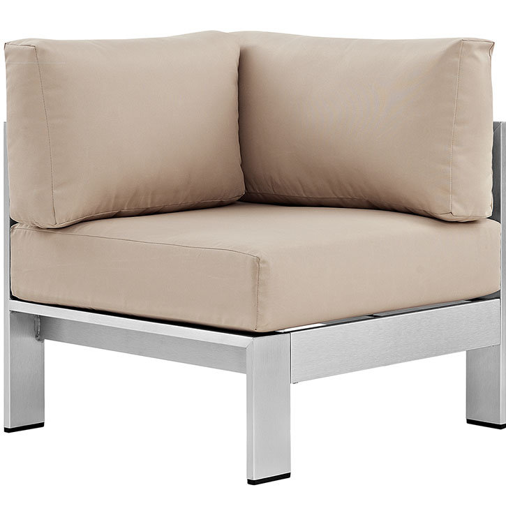 Ensemble de conversation modulaire avec coussins 4 pièces Shore, Beige
