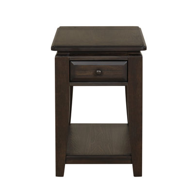 Mahogany Traditional Chairside Table W/ Storage