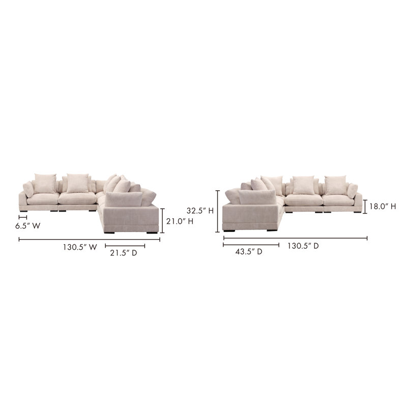 Tumble Modular Sectional, White
