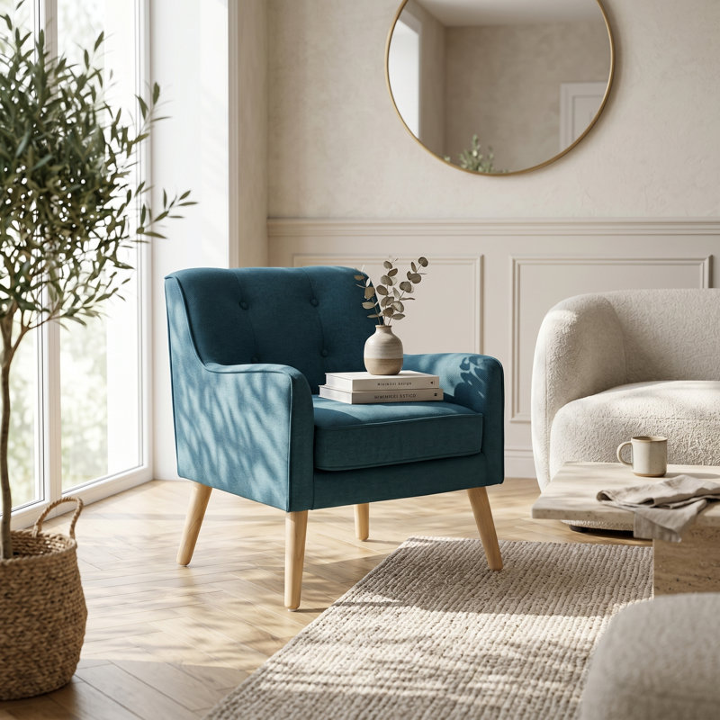 Fauteuil d'appoint Mid-Century, Bleu