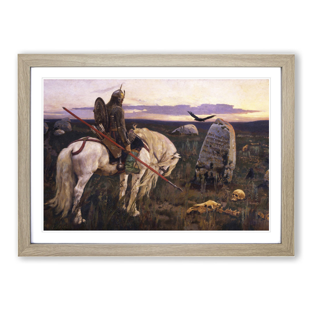 Knight at the Crossroads by Viktor Vasnetsov - Framed Print