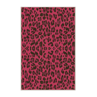 Tapis en laine rose / noir