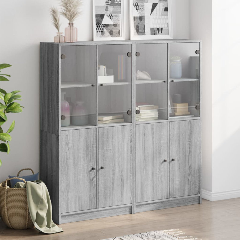 Avanelle 142cm H x 136cm W Standard Bookcase, Grey Sonoma