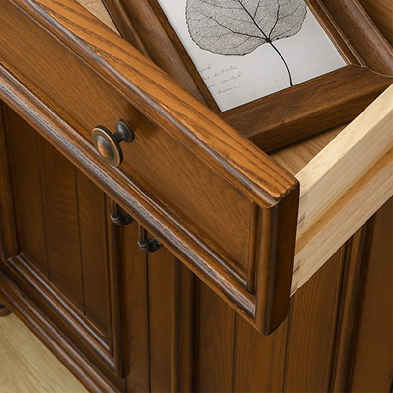 Walnut Solid Wood Shoe Storage Bench, 43.31" H x 39.37" W x 15.75" D