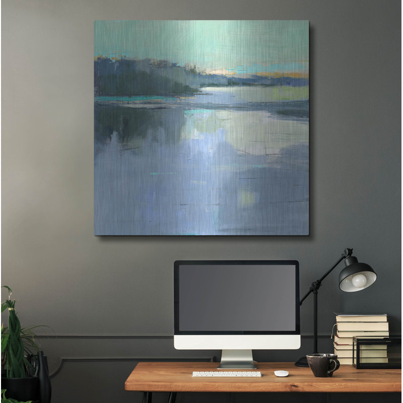  «Brave Boat Harbor No. 6» par Kathleen Robbins, art mural en métal, 36 po x 36 po, H 36 po x l 36 po