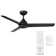 54" Mocha 3 - Blade Outdoor/Indoor Smart Propeller Ceiling Fan with Remote Control Included