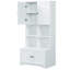 Wide Bathroom Storage - 4 Doors White Metal Handles And Ample Space Cabinet Material For Stability