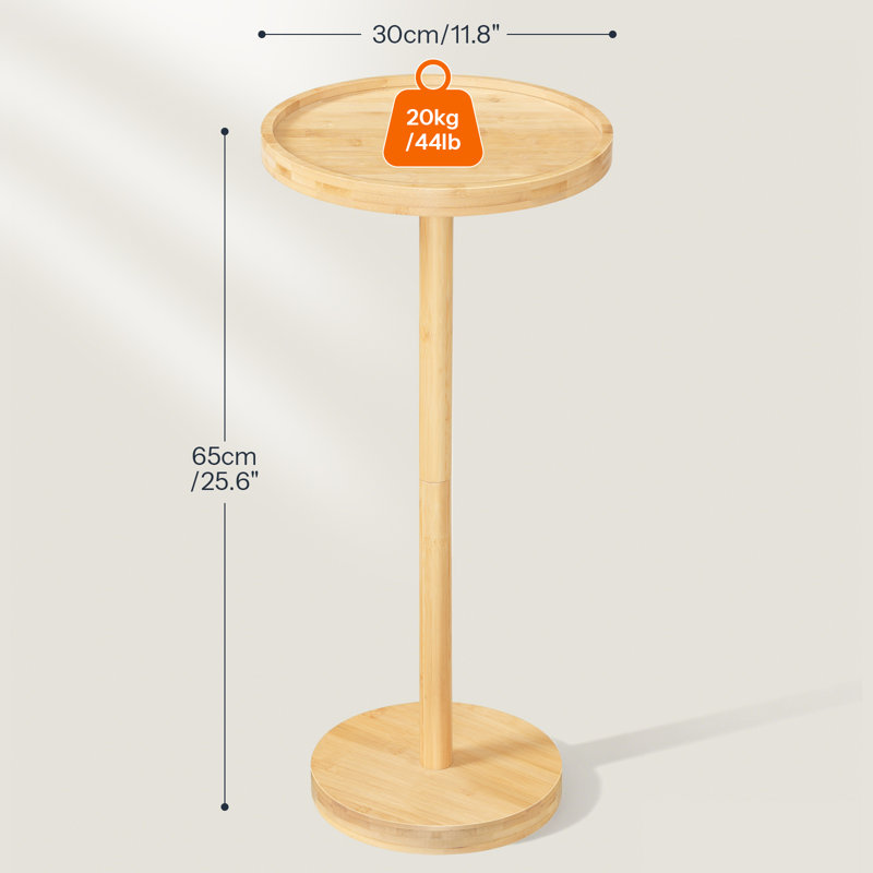 Bamboo Round End Table, Natural