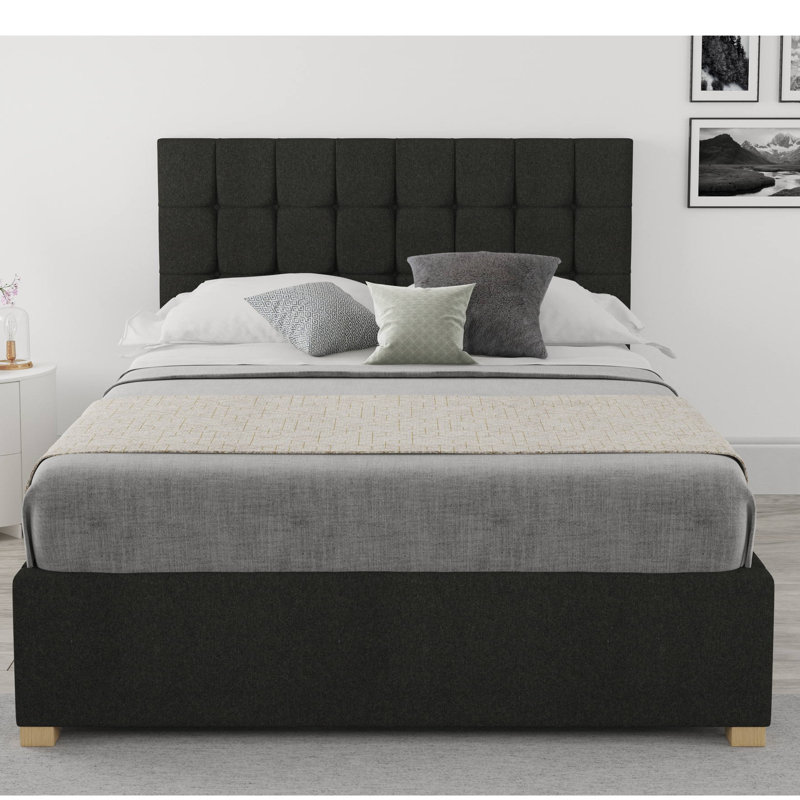 Chevalier Upholstered Twill Lift Up Storage Bed, Double (4'6), Charcoal
