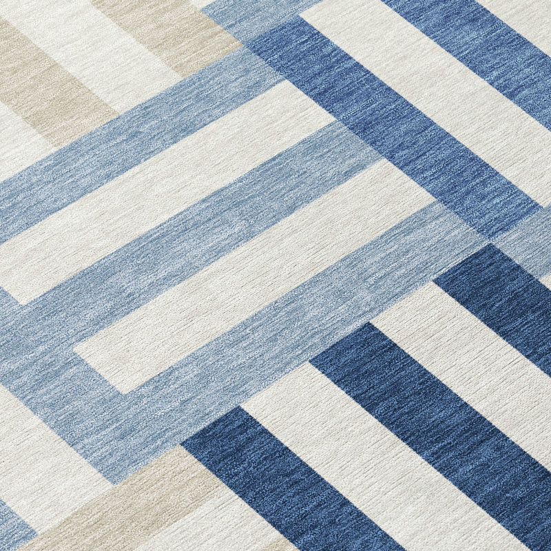 Machine Washable Indoor/Outdoor Aten ACN2332 Geometric Rug, Rectangle 2'6" x 3'10"