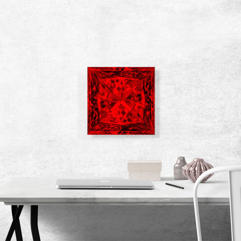 «Red Princess Cut Diamond Jewel», reproduction d'impression sur toile tendue, H 12 po x l 12 po x P 0,75 po