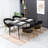 Christle Modern Mid Century Dining Chair, Upholstered Velvet Dining Room Chairs with Metal Legs for Makeup/Living Room (Set of 6)-909808260