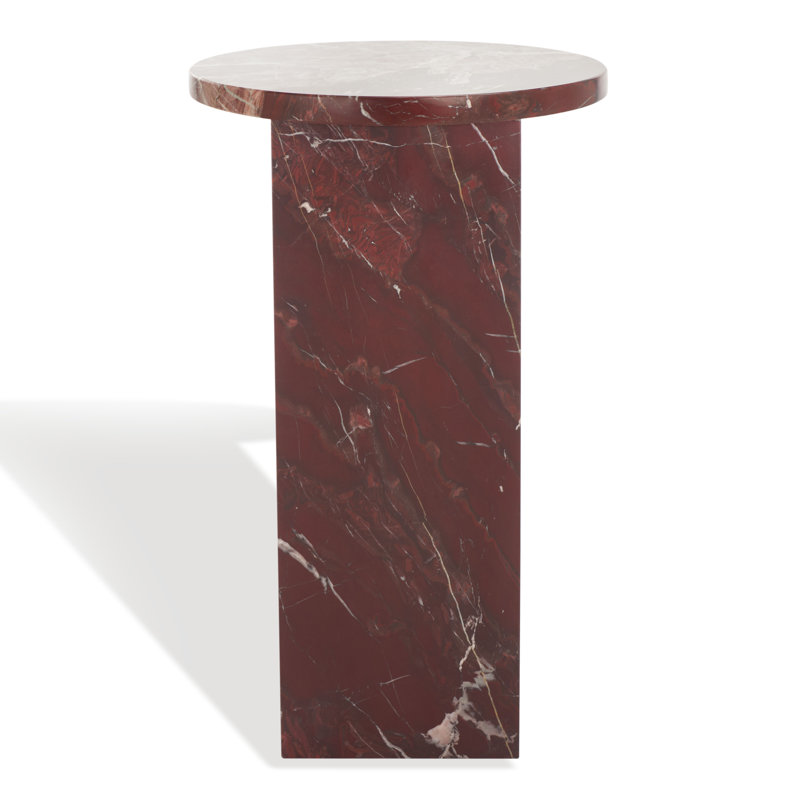 Devlin Marble Drink Table, Red