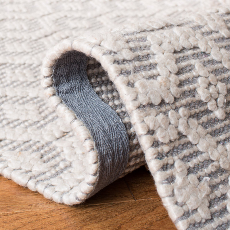 Tapis gris en viscose / laine tissé à la main Natura, Tapis de couloir 2 pi 3 po x 8 pi