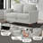 56.5'' Linen Loveseat Sofa with Storage Space Square  Arm-1464188463
