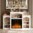 Elegant MDF TV Stand With Electric Fireplace And Remote Control - Multifunctional Media Console With Storage Shelves